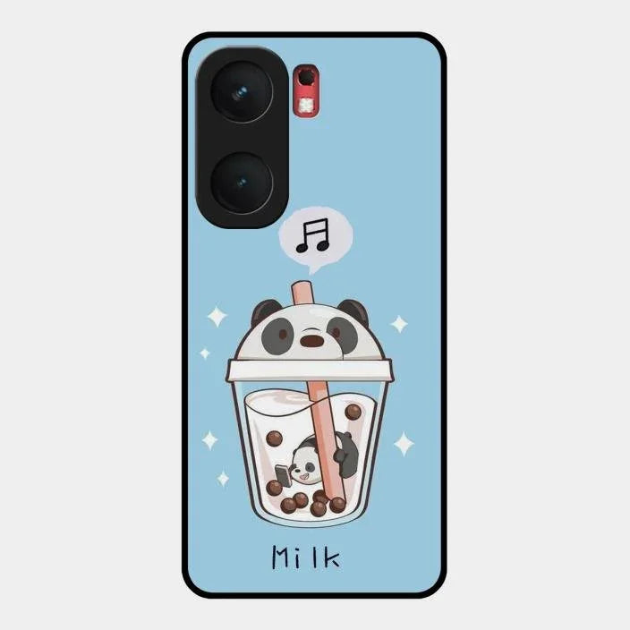 Cartoon Milk Tea We Bare Bears Glossy Metal Case Cover For Iqoo Neo 9 Pro 5G