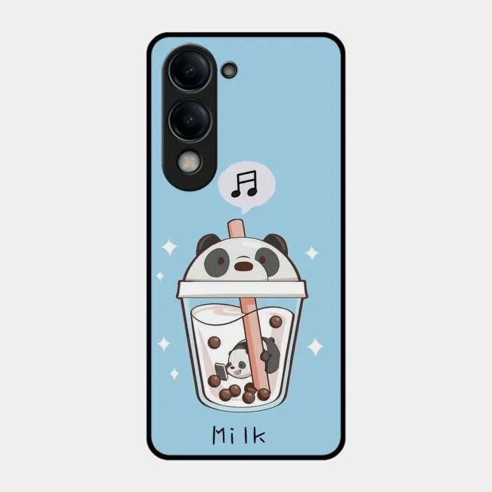 Cartoon Milk Tea We Bare Bears Glossy Metal Case Cover For Iqoo Z10 Lite