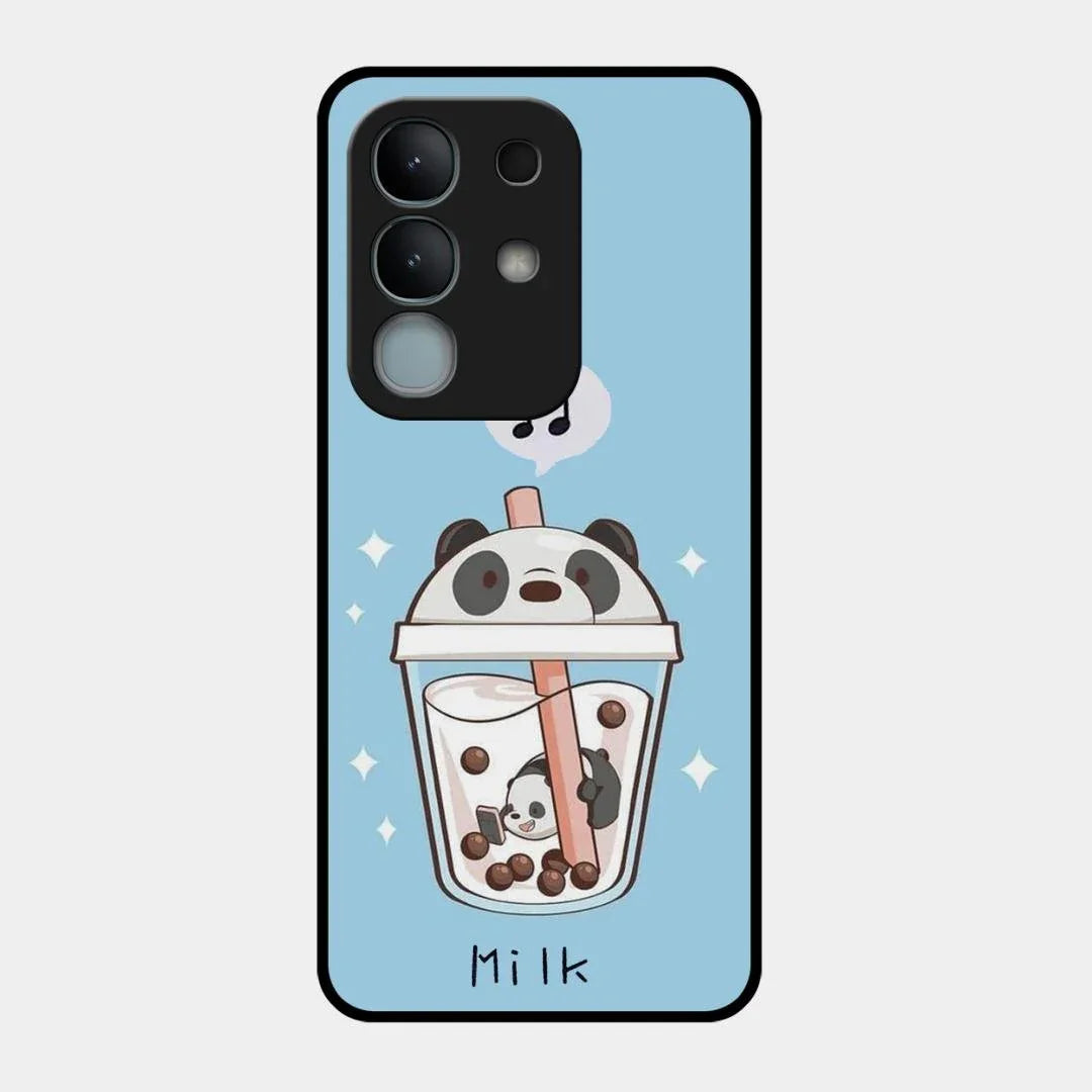 Cartoon Milk Tea We Bare Bears Glossy Metal Case Cover For iQOO Z10x 5G