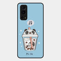 Cartoon Milk Tea We Bare Bears Glossy Metal Case Cover For Iqoo Z3 5G