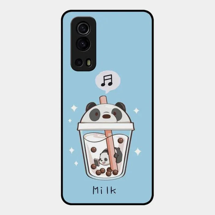 Cartoon Milk Tea We Bare Bears Glossy Metal Case Cover For Iqoo Z3 5G