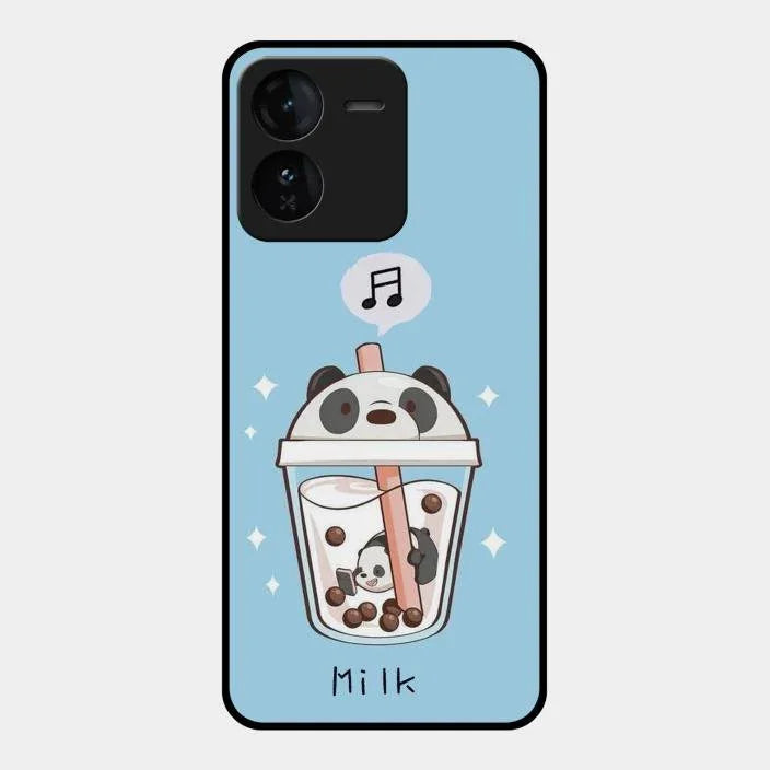 Cartoon Milk Tea We Bare Bears Glossy Metal Case Cover For Iqoo Z9 5G