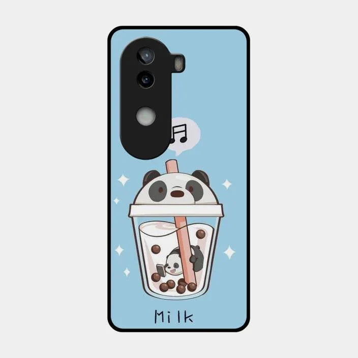 Cartoon Milk Tea We Bare Bears Glossy Metal Case Cover For Iqoo Z9S 5G