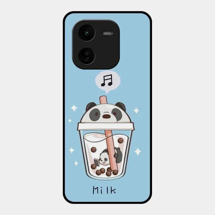 Cartoon Milk Tea We Bare Bears Glossy Metal Case Cover For Iqoo Z9X 5G