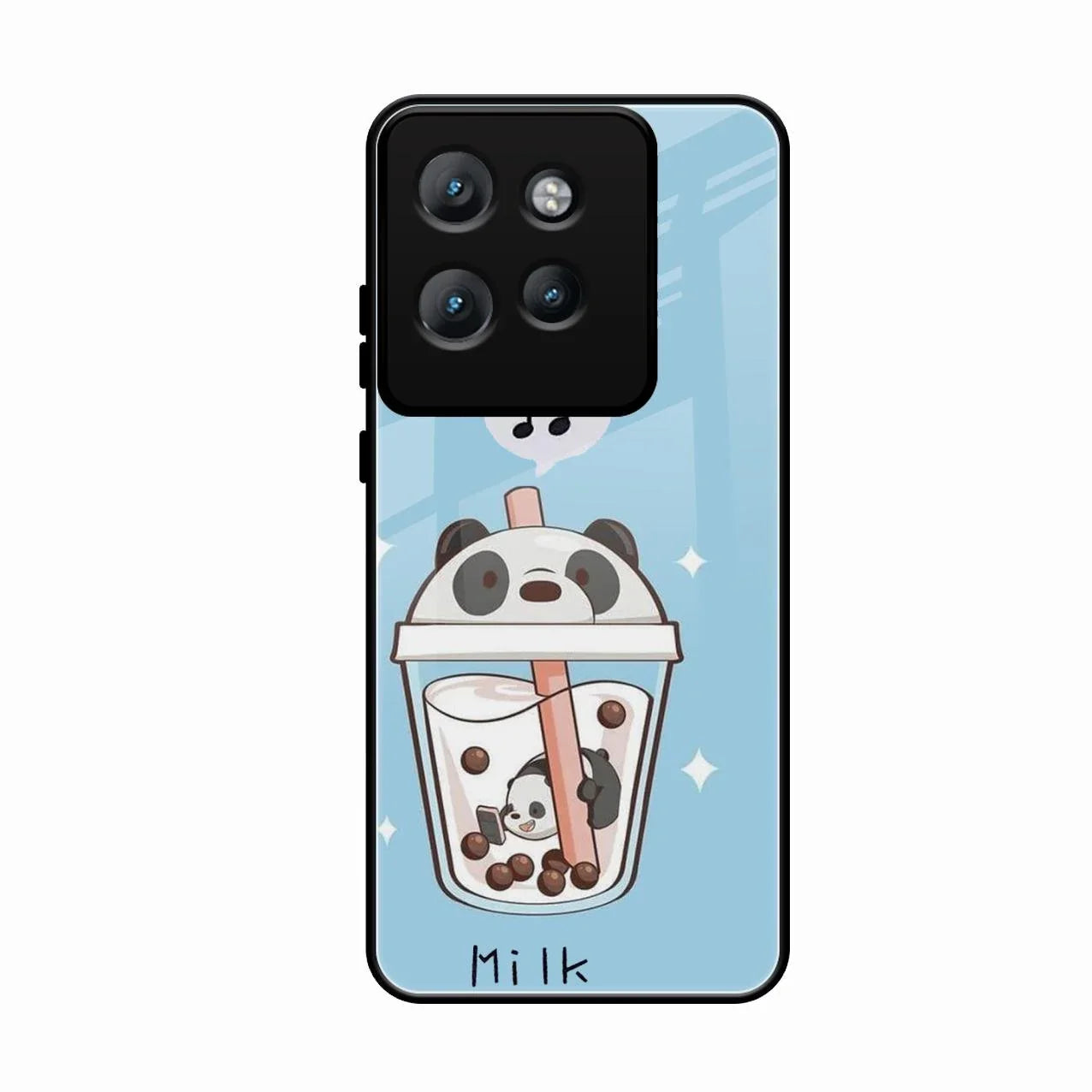 Cartoon Milk Tea We Bare Bears Glossy Metal Case Cover For Motorola Edge 50 Neo