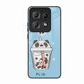 Cartoon Milk Tea We Bare Bears Glossy Metal Case Cover For Motorola Edge 50 Pro