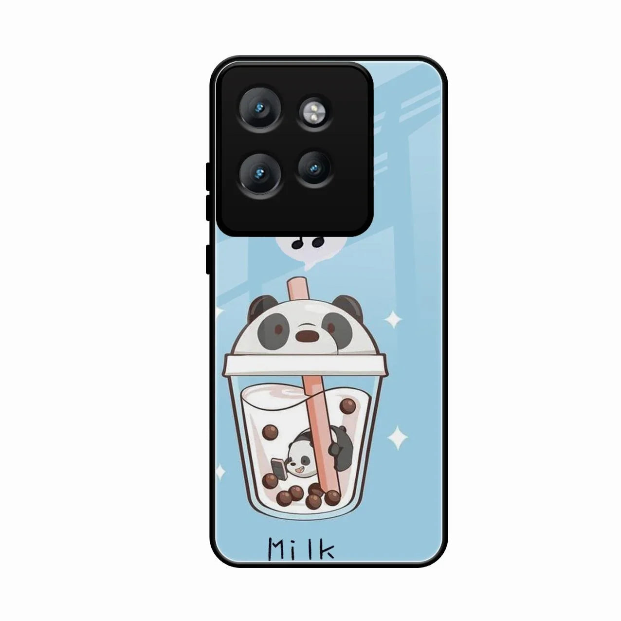 Cartoon Milk Tea We Bare Bears Glossy Metal Case Cover For Motorola Edge 50