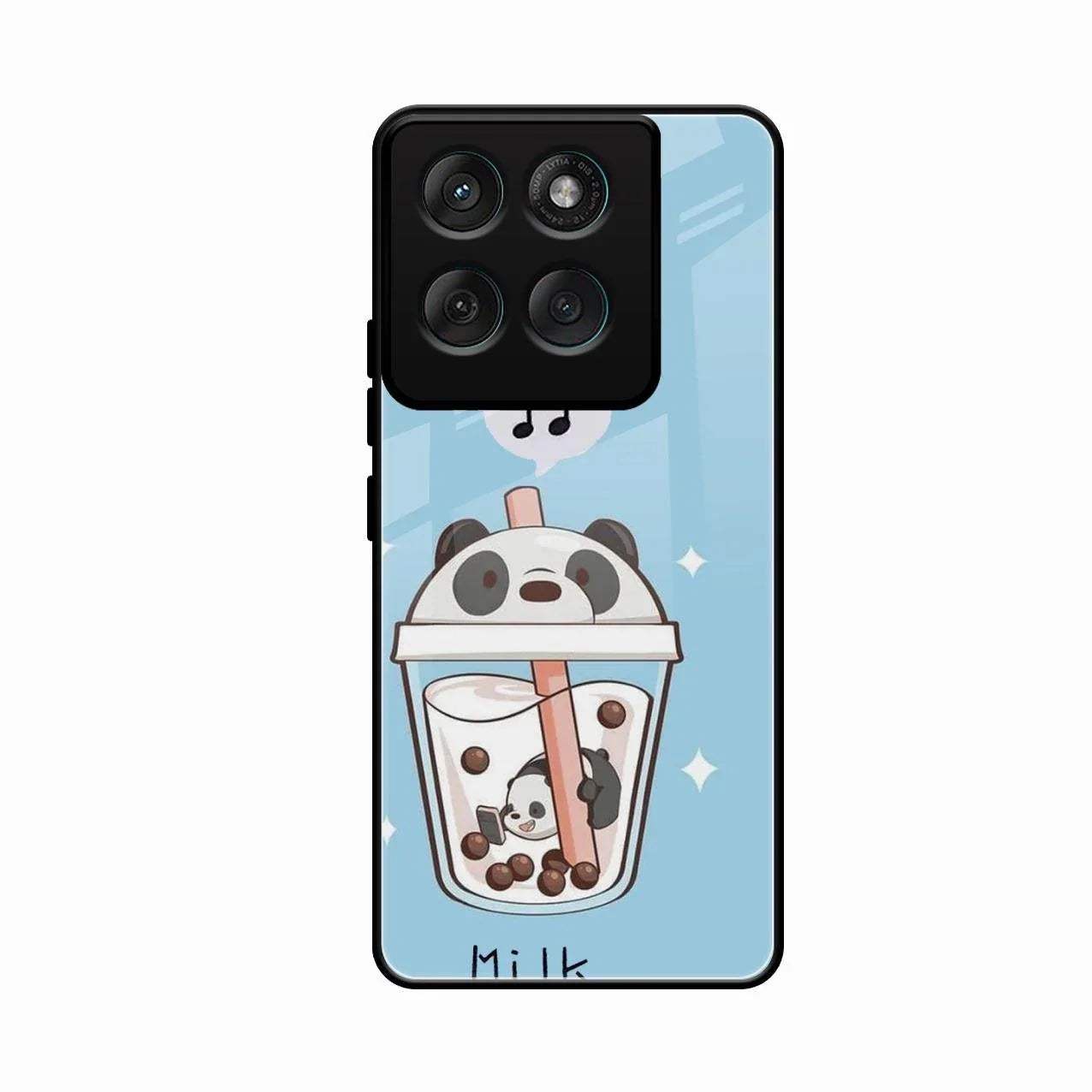 Cartoon Milk Tea We Bare Bears Glossy Metal Case Cover For Motorola Edge 60 Stylus 5G