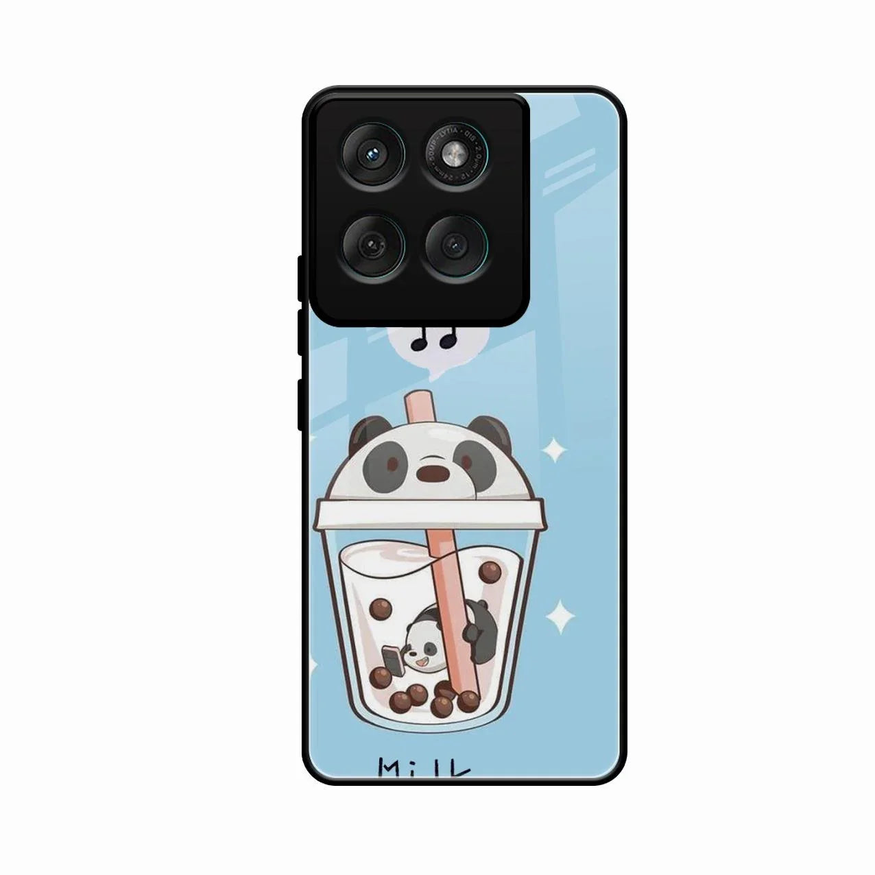 Cartoon Milk Tea We Bare Bears Glossy Metal Case Cover For Motorola Edge 70 5G