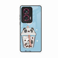 Cartoon Milk Tea We Bare Bears Glossy Metal Case Cover For Motorola G96 5G