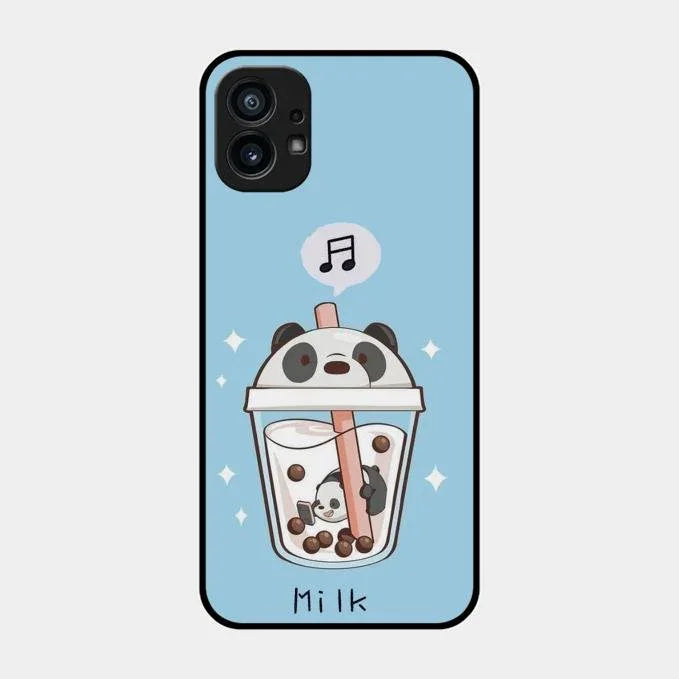 Cartoon Milk Tea We Bare Bears Glossy Metal Case Cover For Nothing Phone 1