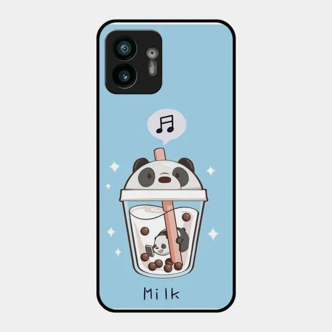 Cartoon Milk Tea We Bare Bears Glossy Metal Case Cover For Nothing Phone 2