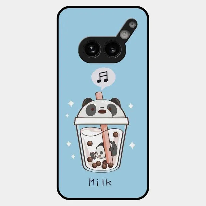 Cartoon Milk Tea We Bare Bears Glossy Metal Case Cover For Nothing Phone 2A Plus