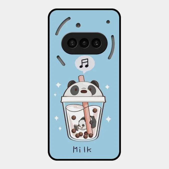 Cartoon Milk Tea We Bare Bears Glossy Metal Case Cover For Nothing Phone 3A 5G