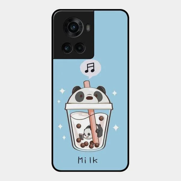 Cartoon Milk Tea We Bare Bears Glossy Metal Case Cover For Oneplus 10R 5G