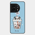 Cartoon Milk Tea We Bare Bears Glossy Metal Case Cover For Oneplus 11 5G