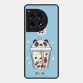 Cartoon Milk Tea We Bare Bears Glossy Metal Case Cover For Oneplus 12R 5G