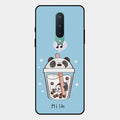 Cartoon Milk Tea We Bare Bears Glossy Metal Case Cover For Oneplus 8