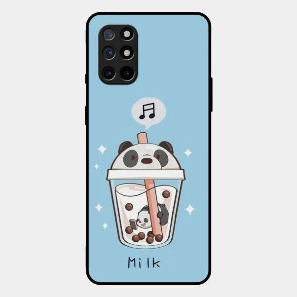 Cartoon Milk Tea We Bare Bears Glossy Metal Case Cover For Oneplus 8T