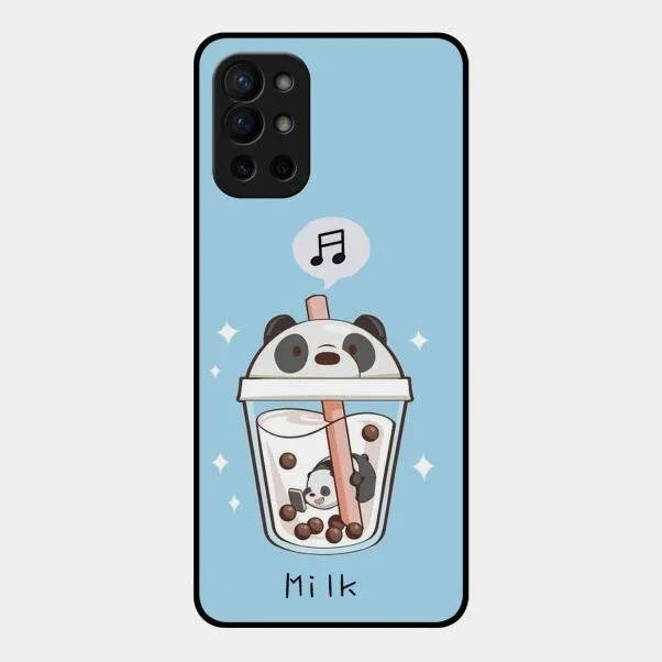 Cartoon Milk Tea We Bare Bears Glossy Metal Case Cover For Oneplus 9R 5G
