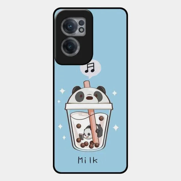 Cartoon Milk Tea We Bare Bears Glossy Metal Case Cover For Oneplus Nord Ce 2 5G