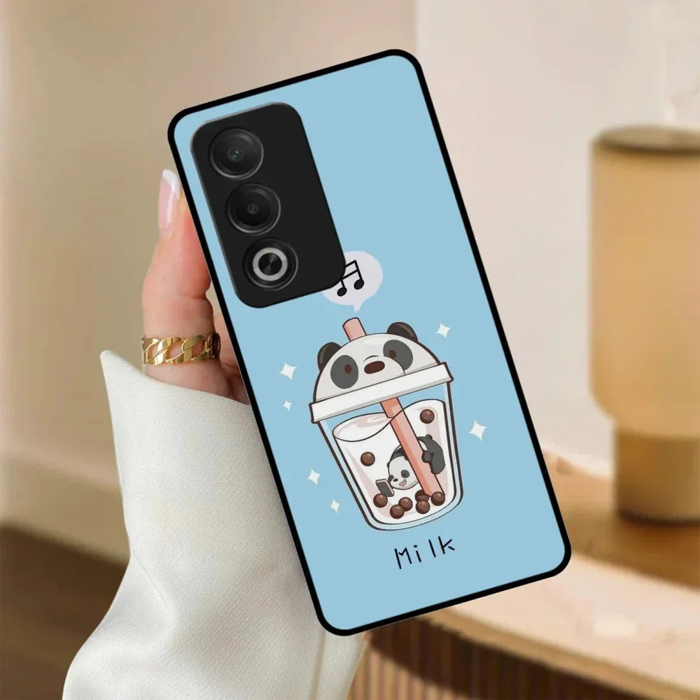 Cartoon Milk Tea We Bare Bears Glossy Metal Case Cover For Oppo - ShopOnCliQ