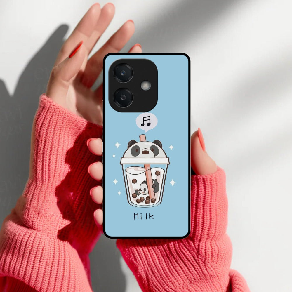 Cartoon Milk Tea We Bare Bears Glossy Metal Case Cover For Oppo