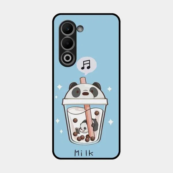 Cartoon Milk Tea We Bare Bears Glossy Metal Case Cover For Oppo A5 5G