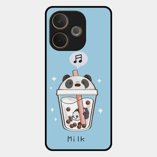 Cartoon Milk Tea We Bare Bears Glossy Metal Case Cover For Oppo A5 Pro 5G
