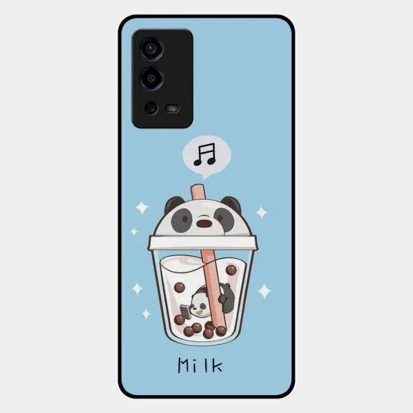 Cartoon Milk Tea We Bare Bears Glossy Metal Case Cover For Oppo A55