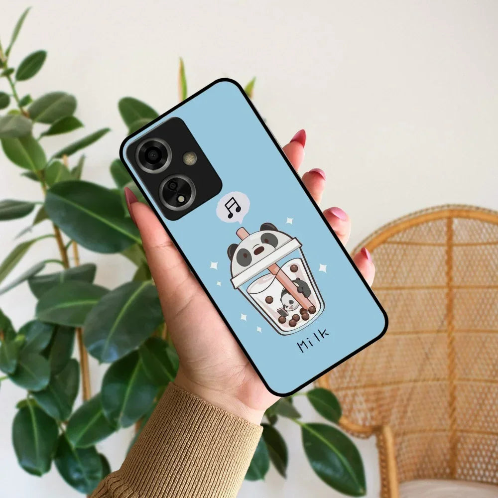 Cartoon Milk Tea We Bare Bears Glossy Metal Case Cover For Oppo - ShopOnCliQ