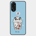 Cartoon Milk Tea We Bare Bears Glossy Metal Case Cover For Oppo A78 5G