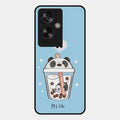 Cartoon Milk Tea We Bare Bears Glossy Metal Case Cover For Oppo A79 5G