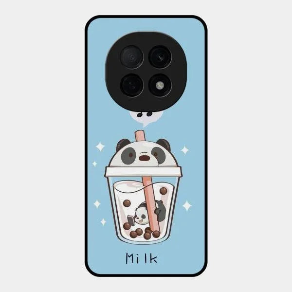 Cartoon Milk Tea We Bare Bears Glossy Metal Case Cover For Oppo F29 Pro 5G