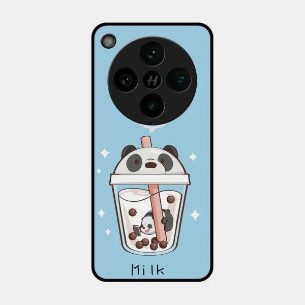 Cartoon Milk Tea We Bare Bears Glossy Metal Case Cover For Oppo Find X8 Pro 5G