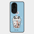 Cartoon Milk Tea We Bare Bears Glossy Metal Case Cover For Oppo Reno 10 Pro Plus 5G