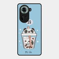 Cartoon Milk Tea We Bare Bears Glossy Metal Case Cover For Oppo Reno 11 5G