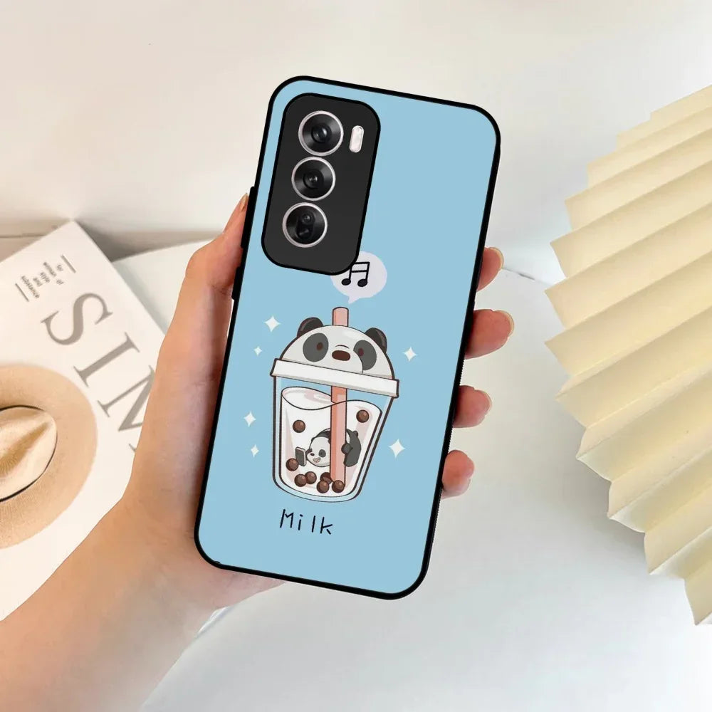 Cartoon Milk Tea We Bare Bears Glossy Metal Case Cover For Oppo - ShopOnCliQ