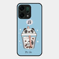 Cartoon Milk Tea We Bare Bears Glossy Metal Case Cover For Oppo Reno 14 5G
