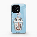 Cartoon Milk Tea We Bare Bears Glossy Metal Case Cover For Oppo Reno 15 5G