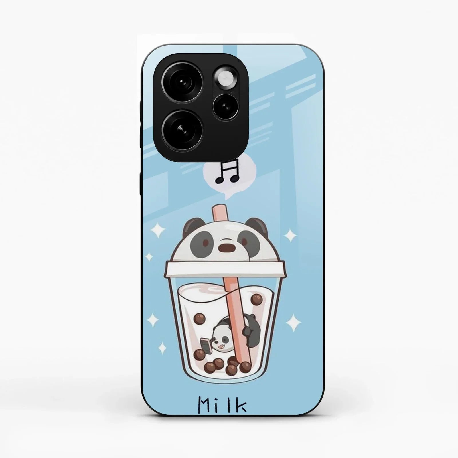 Cartoon Milk Tea We Bare Bears Glossy Metal Case Cover For Oppo Reno 15 Pro 5G