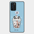 Cartoon Milk Tea We Bare Bears Glossy Metal Case Cover For Oppo Reno 6 5G