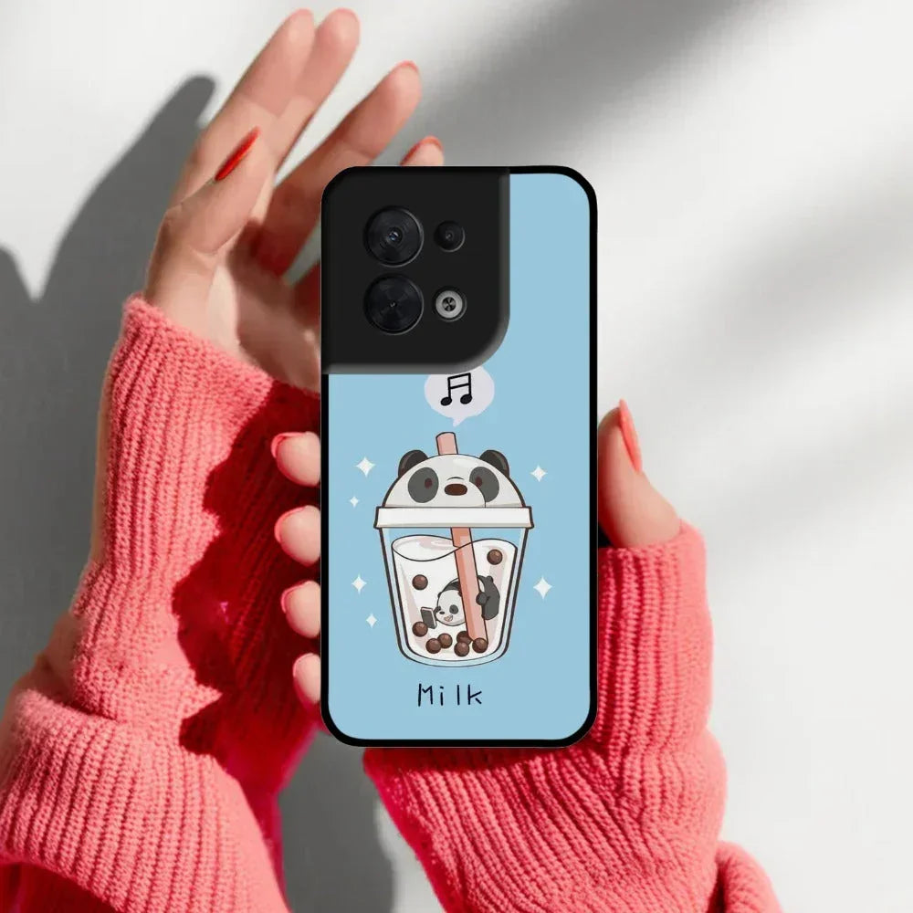 Cartoon Milk Tea We Bare Bears Glossy Metal Case Cover For Oppo - ShopOnCliQ