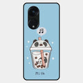 Cartoon Milk Tea We Bare Bears Glossy Metal Case Cover For Oppo Reno 8T 5G