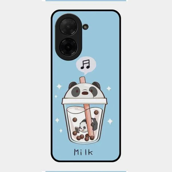 Cartoon Milk Tea We Bare Bears Glossy Metal Case Cover For Poco C71