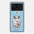 Cartoon Milk Tea We Bare Bears Glossy Metal Case Cover For Poco X6 Pro 5G