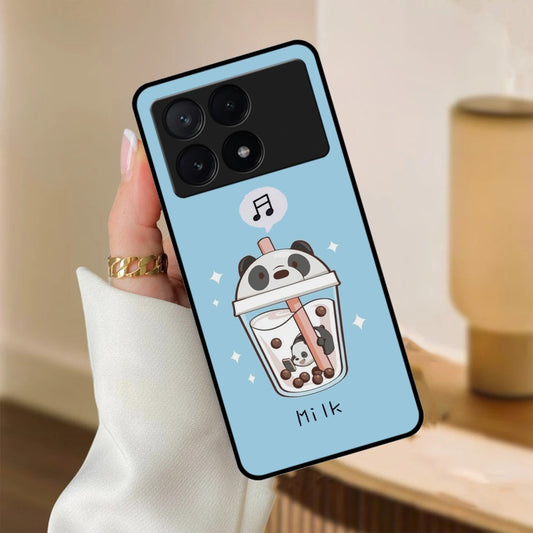 Cartoon Milk Tea We Bare Bears Glossy Metal Case Cover For Poco