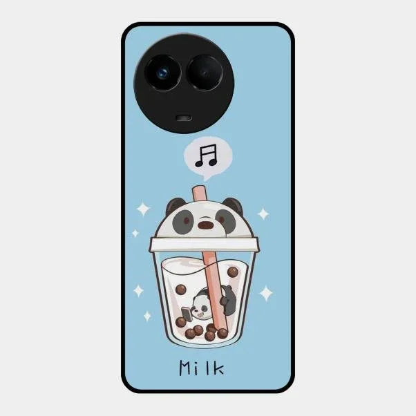 Cartoon Milk Tea We Bare Bears Glossy Metal Case Cover For Realme 11 5G