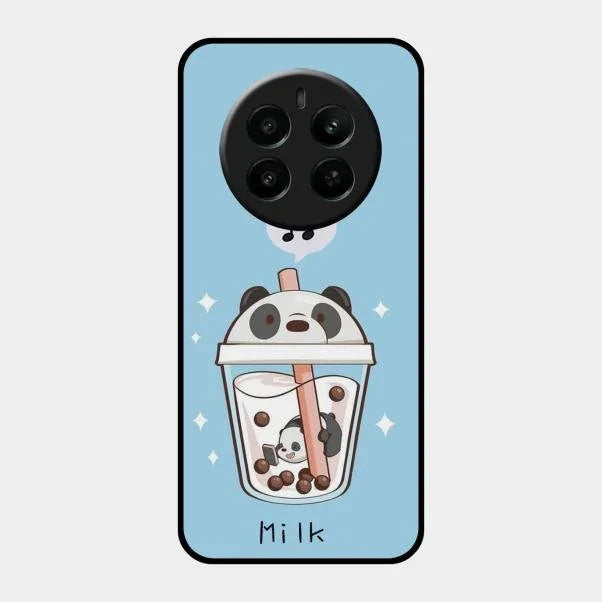 Cartoon Milk Tea We Bare Bears Glossy Metal Case Cover For Realme 12 Plus 5G
