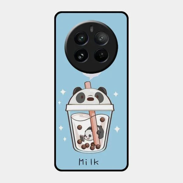 Cartoon Milk Tea We Bare Bears Glossy Metal Case Cover For Realme 12 Pro 5G